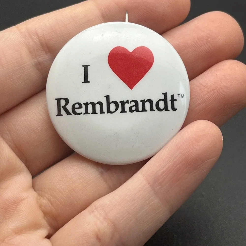 I Heart Love Rembrandt Painter‎ Artist Button Pin